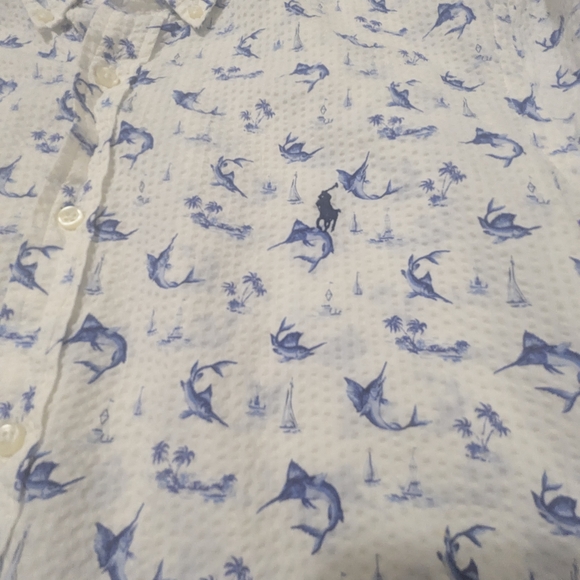 Polo by Ralph Lauren Seersucker Marlin Button Down Shirt - Picture 4 of 5